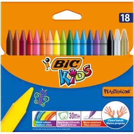 Bic Plastidecor farbig Wachsmalstifte, Klassisch, 18 Stück (1er Pack)