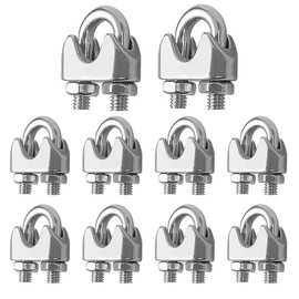 YEYIT Wire Rope Clip M4 Cable Clamp(10 Pcs),for Ø 4mm Wire Rope Cable,Stainless Steel Rope Grips, U-Shape Bolt Saddle Fastener for Tensioning Wire Ropes, for Industry Household Transportation etc