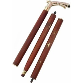 Walking Cane Jaguar Head Stick Gold Brass Handle Gift Cane for Men and Women