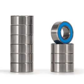 XIKE Mini MR104-2RS Ball Bearings 4x10x4mm, Chrome Steel｜Pre-Lubricated｜Double Rubber Seals｜MR104RS Deep Groove Ball Bearings with Sealed, Pack of 10.