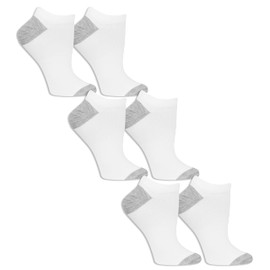 Fruit of the Loom Women's 6 Pair Pack Core Socks, White, 4-10