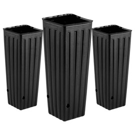 HANABASS 50Pcs 12 Inch Deep Tree Pots Flower Seedling Tall Tree Pots Planters, Plastic Deep Treepots Black Grow Bags, Reusable Tall Nursery Bags Plant Container for Garden Plants