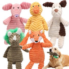 5 Pack Squeaky Plush Dog Toy Assortment Cute Animal Dog Toy Value Bundle Puppy Toys Dog Toys for Small Medium Large Dogs Teething Chew Toys