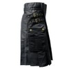 Tartanista Plain Black Heavy Cotton Utility/Wilderness Kilt 30