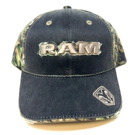 National Cap RAM 3D Patch Logo Weathered Grey & MO Camo Curved Bill Adjustable Hat Cap, Camouflage