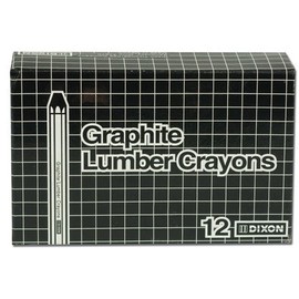 Dixon 36512 Industrial Lumber Crayon - Soft Graphite Black - 12 per Package