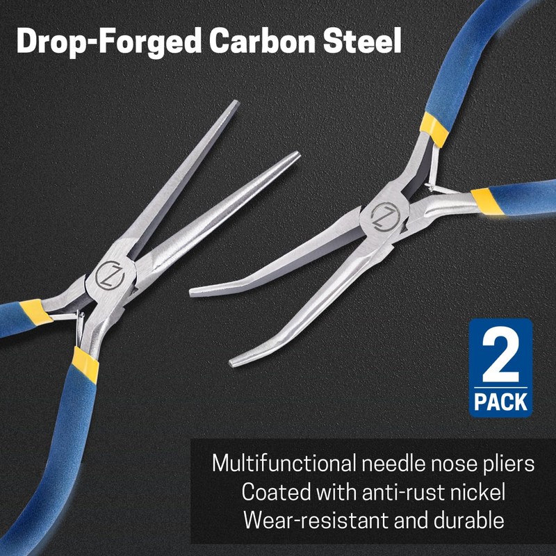 VISEMAN 6" Mini Needle Nose Pliers with Comfort Grip Handles,