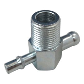 JRSHOME Intake Manifold Vacuum T Fitting Steel 3/8" NPT 1/4" 3/8" Barb Nipple