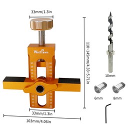 WolfPawn Cabinet Door Positioning Tool, Cabinet Door Mounting Jig with Quick Edge Positioner, Adjustable Length Aid Positioner Versatile Locator Jig Aluminum Alloy Mounting Hardware for Door Cabinet