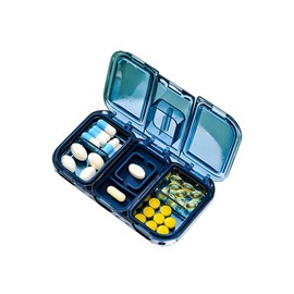 2 in 1 Portable Pill Organizer Pill Cutter Dustproof and Moisture Proof Pill Box Pill Case for Vitamins Fish Oil
