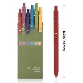 Ddaowanx Gel Pens, 6 Pcs 0.5mm Quick Dry Fine Point Smooth Writing Pens, Cute Office School Supplies Gifts for Women (6 Pcs Vintage-Black Ink)