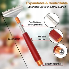 Large Back Scratcher, Telescopic Back Scratcher for Men and Women, Wooden Handle/Rollball/Wider Claw, Heavy Duty Massager