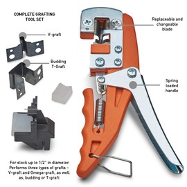 Kings County Tools Standard Fruit Tree Grafting Tool Set | Three Graft Types – V-Graft, Omega Graft and T-Graft | Range Up to 0.5” | Instructional Booklet with Illustrations