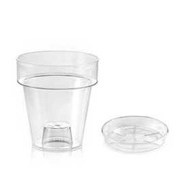 Teraplast TRANSPARENT VASE PORTO WITH SUPPORT FOR ORCHIDS DIAMETER CM 14 COMPLETE WITH VASE (1)