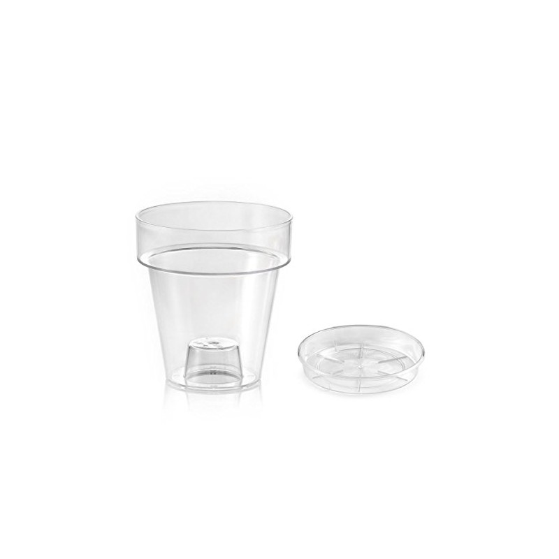 Teraplast TRANSPARENT VASE PORTO WITH SUPPORT FOR ORCHIDS DIAMETER CM