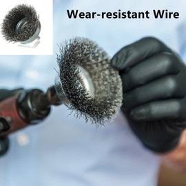 2 Inch Wire Cup Brush Set for Drill - 1/4 Inch Round Shank Abrasive Wire Cup Brush - Stainless Steel Crimped Carbon Steel Brush for Rust,Cleaning,Deburring,Removing Paint