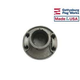 Gettysburg Flag Works 2" Double Pulley Cast Aluminum Cap Style Rotating Flagpole Pulley Truck, with Set Screws, for in-ground flagpole, Made in USA