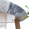 Fiokroo Marble Tablecloth with Elastic Edge, Round Table Cloth Marbling