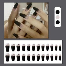 Nail Tips, 24 Pieces, 3D Harajuku, Japanese Style, Nail Tip, Popular, Dreamy, Coming-of-Age Ceremony, Handmade, Beautiful Decoration, Wedding Nail Cute