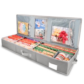 EXLIFBAG Wrapping Paper Organizer Storage for Christmas Gifts Wrapping Pape, Fits Ribbon, Ornaments, Holiday Accessories, 40"