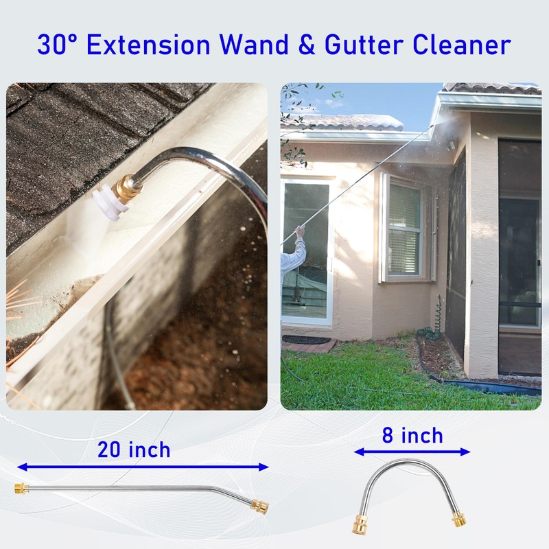 M MINGLE Telescoping Pressure Washer Wand, 20 Feet Aluminum High
