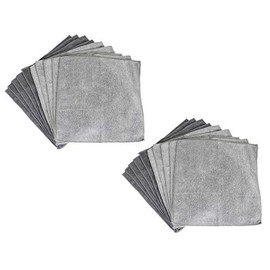 Sophisti-clean Stainless Steel Microfiber Cleaning Cloths, Attract Dust Like a Magnet, Gray Duster Cloths, Pack of 20