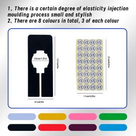 24 PCS Colorful Closet Rack Dividers with Six Size Stickers XS-XXL, Size Dividers Closet Dividers Rectangular Clothing Hangers Dividers Clothing Size Dividers for Racks Sorting Clothes Size (Plastic)