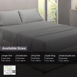 Fitted Bed Sheets 30cm 12 inch Deep Soft Comfy Microfiber Fabric with Easy care Non Iron and Discolour Resistant Silver - Double