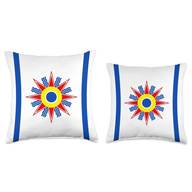 Assyrian infinity Chaldean Flag Throw Pillow, 16x16, Multicolor
