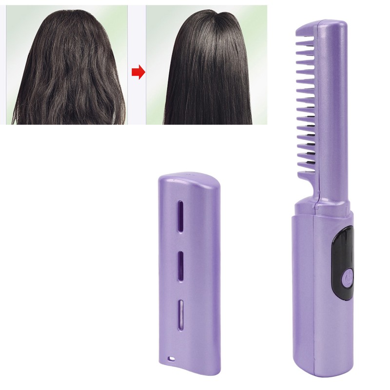 Wireless Hair Straightening Comb Compact USB Charging Portable Hair Straightener