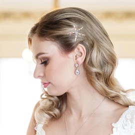 Wendalern Boho Pearl Crystal Hair Clip Barrette Vintage Star Pearl Hair Pin Rhinestone Hair Clip Gold Crystal Fish Star Hair Clips Decoration Wedding Hair Accessories for Women Girls