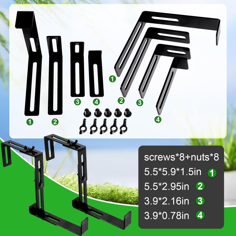 Leinuosen 8 Pcs Adjustable Window Boxes Brackets Planter Box Bracket