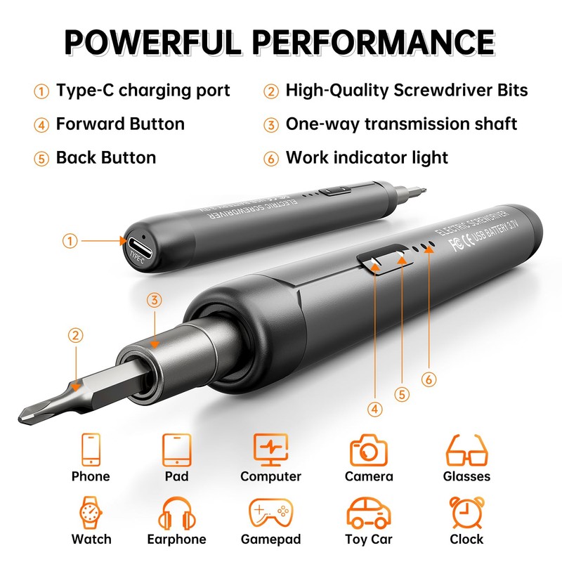 ANVANNA Electric Screwdriver, Precision Screwdriver Set, 120-in-1 Magnetic Bits, Magnetic