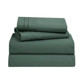 Nestl King Size Sheets Set- 4 Piece King Sheets, Deep Pocket, Hotel Luxury, Extra Soft, Breathable and Cooling, Forest Green King Bed Sheets