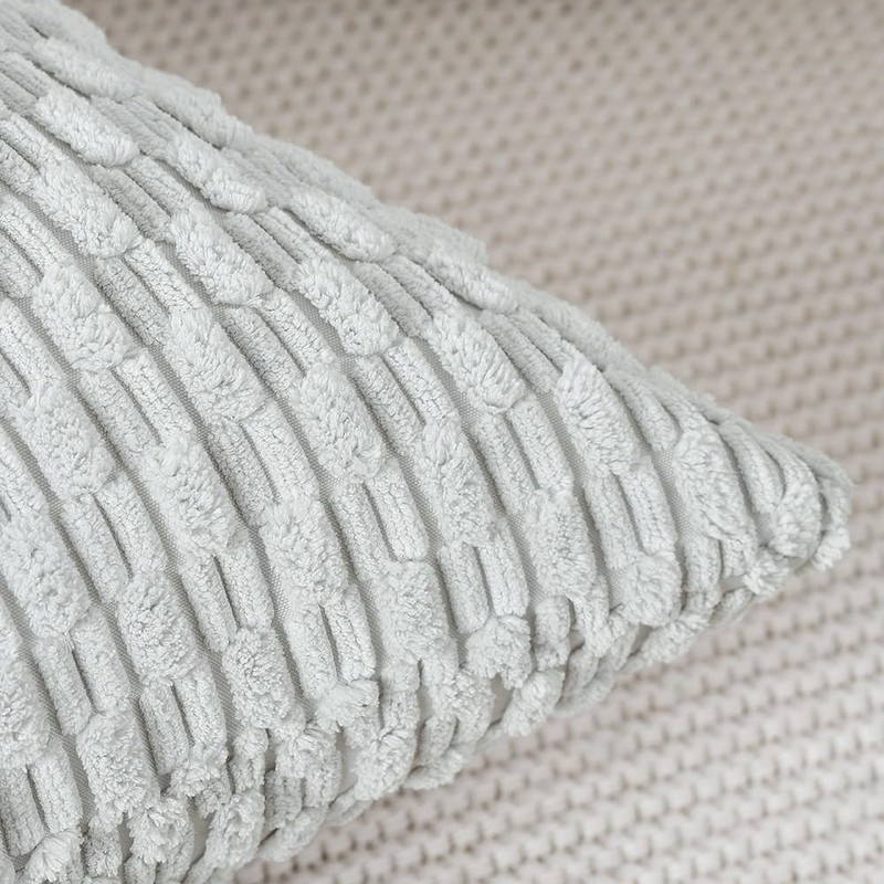 Madizz クッションカバー 2枚セット 柔らかい コーデュロイ 装飾的な 枕カバー 贅沢 スタイル クッションケース