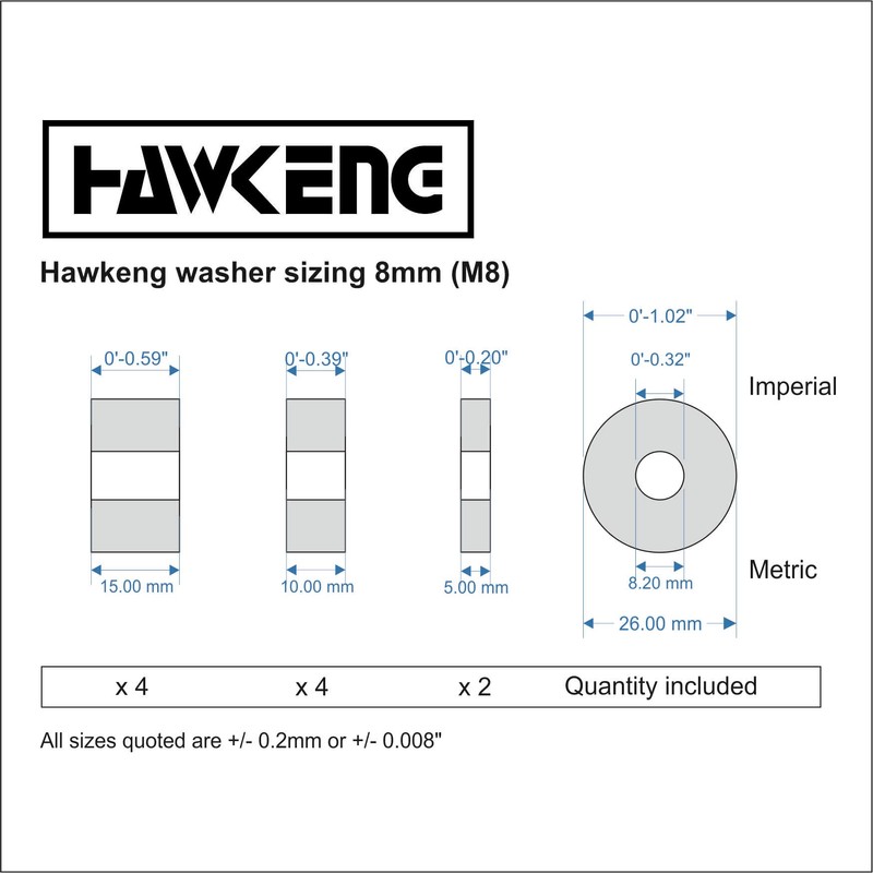 Hawkeng 8mm (M8) Nylon Spacers Standoff Washers (10 Pack) 4