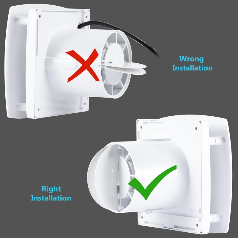 4inch Wall Mounted Fan, 55CFM Bathroom Exhaust Fan w/Check Valve,