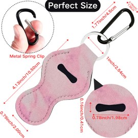 KUKEANVO 4 Pcs Chapsticks Holder Keychain for Lipstick, Lip Balm Key chain Holder with Clip, Lip Gloss Holder Keychain, Stocking Stuffers for Women