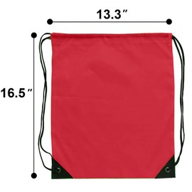 Grneric Drawstring Backpack Bulk 42 Pcs String Backpack Drawstring Bags Cinch Bag Sackpack for Men Women Gym (Red)