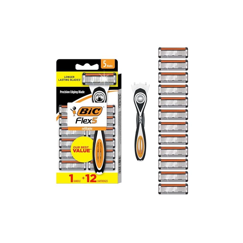 BIC Flex 5 Refillable Men's 5 Blade Razors, Holiday Grooming
