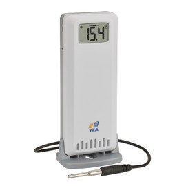 TFA Dostmann TFA-ID Dual Temperature Transmitter Replacement / Additional Transmitter ID-A3, 30.3902.02, for Temperature, for TFA.me Stations, Temperature Control, Waterproof Sensor, Outdoor or
