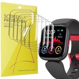 Compatible with Mgaolo Smart Watch Screen Protector, [3 Pack] Lamshaw Full Coverage PET 3D Clear Film Compatible for Mgaolo H99 Smart Watch-1.4 Inches (Black-3Pack)