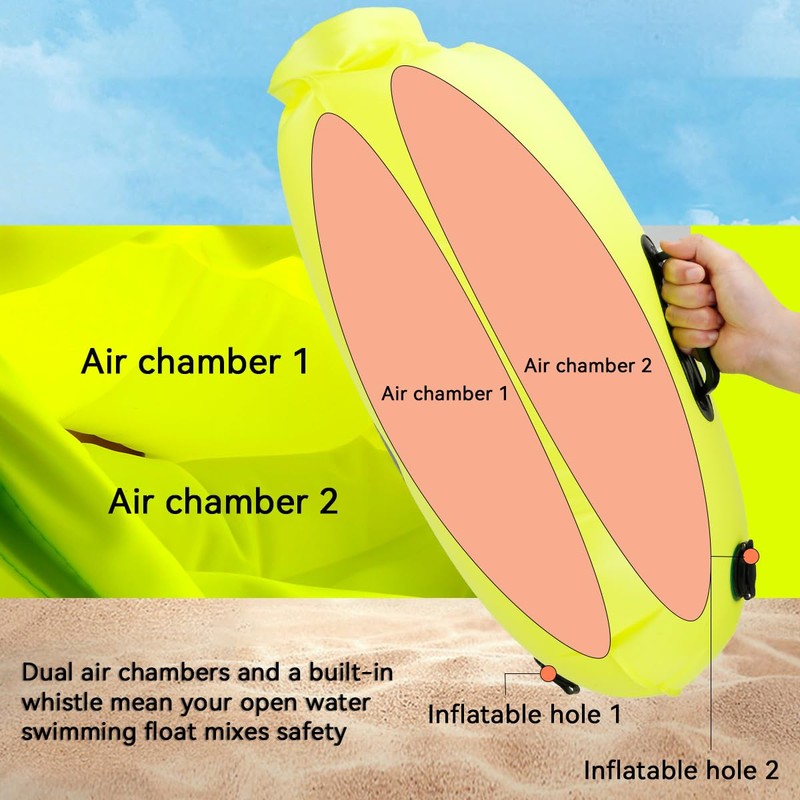 LUXHEIM 28L Swim Buoy Tow Floats for Open Water Swimming