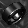 ATOP 8mm Classic Black Brushed Tungsten Carbide Ring For Mens
