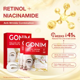 GONIM Under Eye Patches 360° Fit, Eye Mask with Collagen Peptide, Salmon DNA PDRN, Retinol & Niacinamide, Eye Patches for Puffy Eyes and Dark Circles, Travel Essentials 4 pairs
