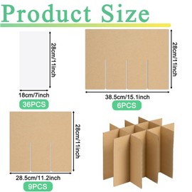 3-Pack Glassware Protection Set，Glassware Dish Packing Boxes Corrugated Dividers & 36 Foam Sleeves for 16x12x12 Moving Boxes (Box Not Included)