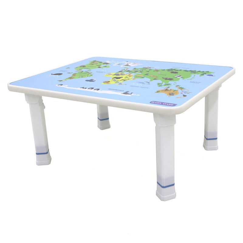 Baby Care Kids Folding Floor Table w/Adjustable Heights - for