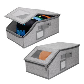 JJoexyfit 2 Pcs Stackable Hat Storage for Baseball Caps, Holds up to 24 Caps Hat Organizer Boxes (grey)