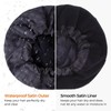 Shower Cap for Men Black Bath Cap, Reversible Large Waterproof