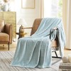KASYLAN Soft Flannel Fleece Blanket Throw, Jacquard Weave Grid Pattern